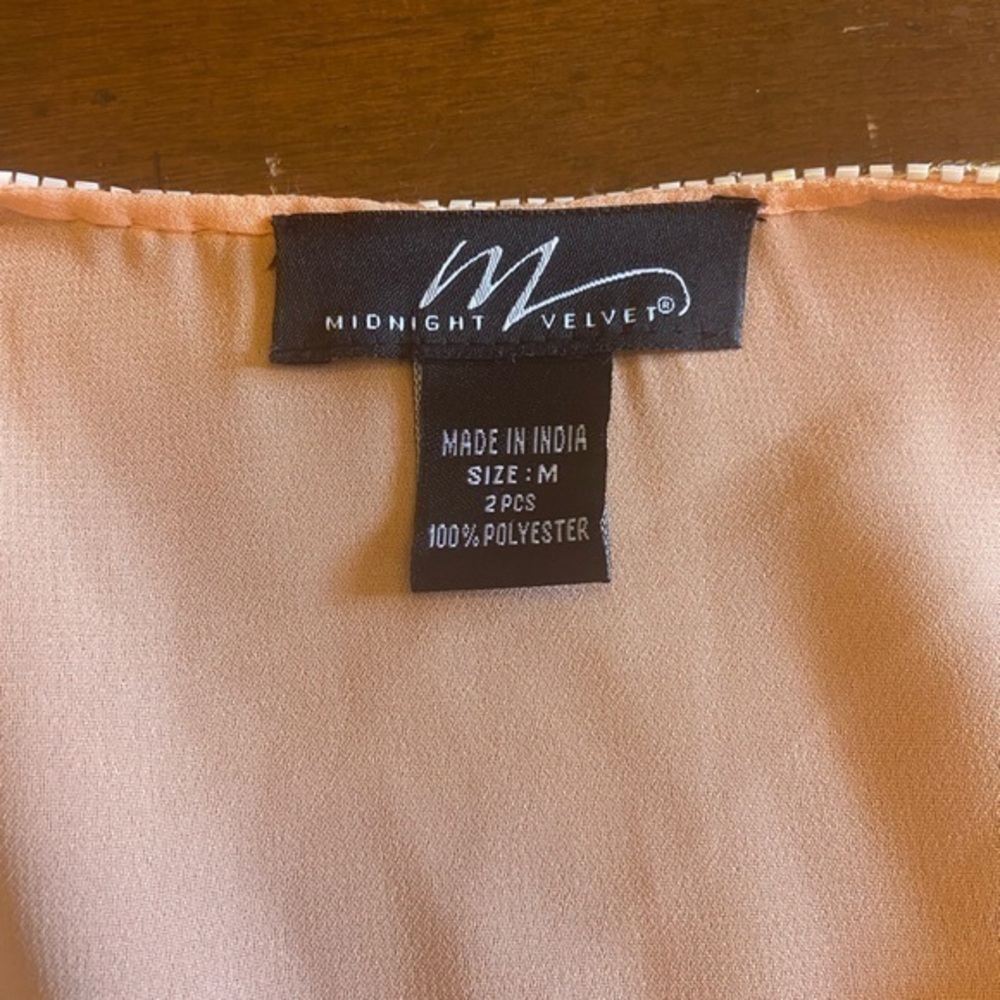 Midnight Velvet Peach‎ Beaded Jacket size medium vintage style jacket - Picture 8 of 12